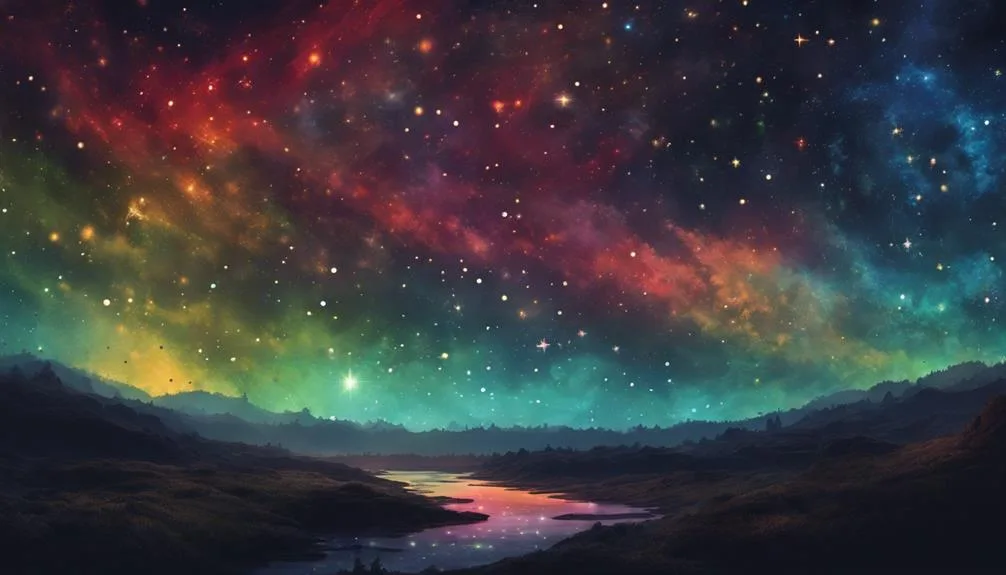 stars in vivid hues