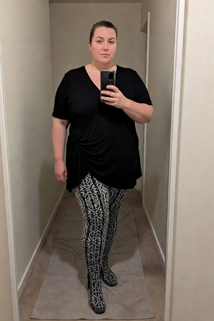 Black Tunic and Printed Leggings